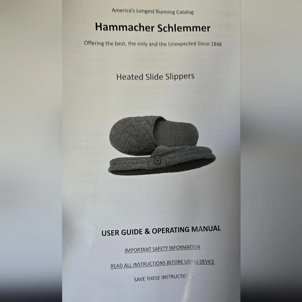 Hammacher Schlemmer Heated Slide Slippers szL color Gray - Picture 2 of 9